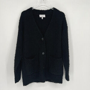 Michael Stars‎ Cardigan Women's Small Teddy Bear Wool Blend Oversized Black